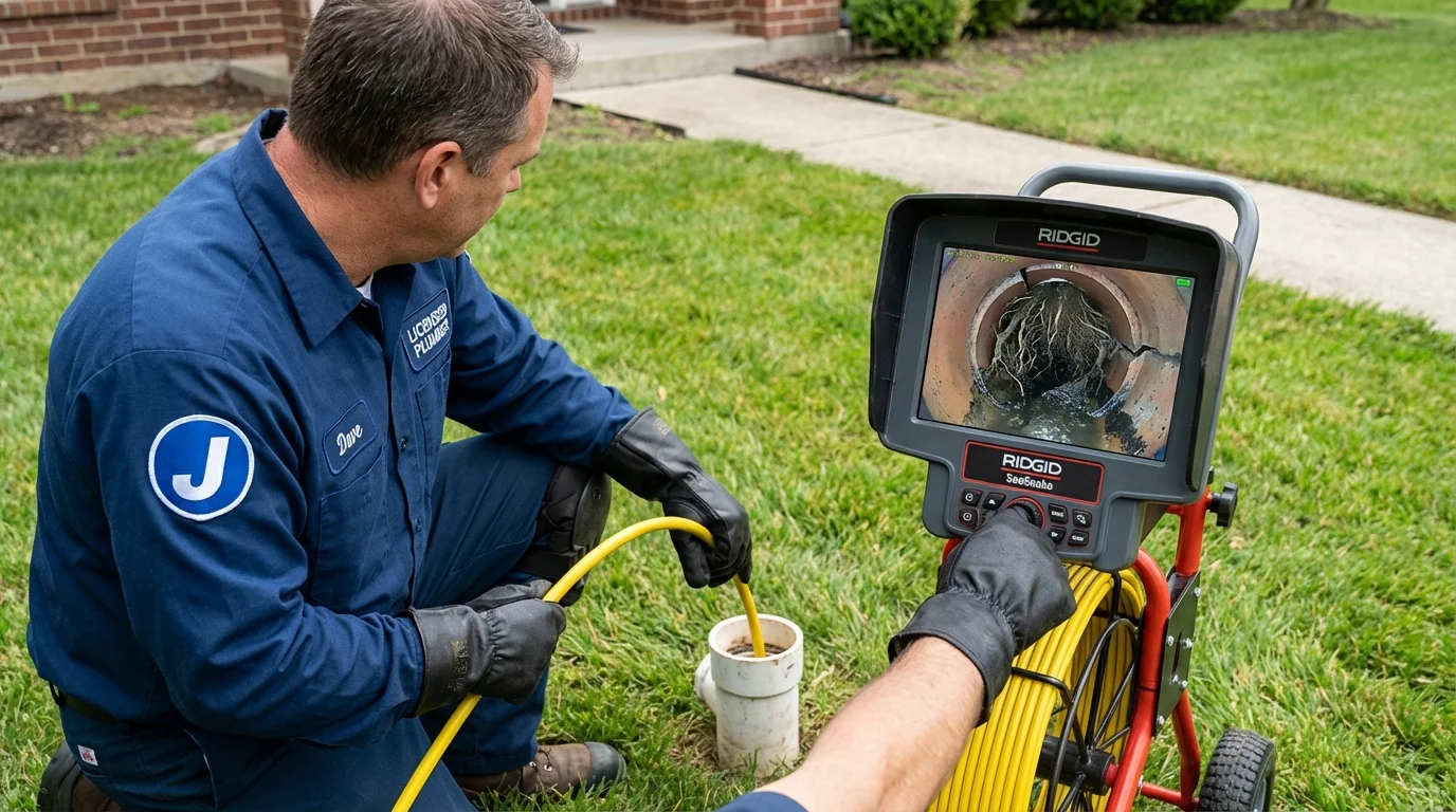 Sewer camera inspection being performed by Johns Plumbing LLC in San Augustine
